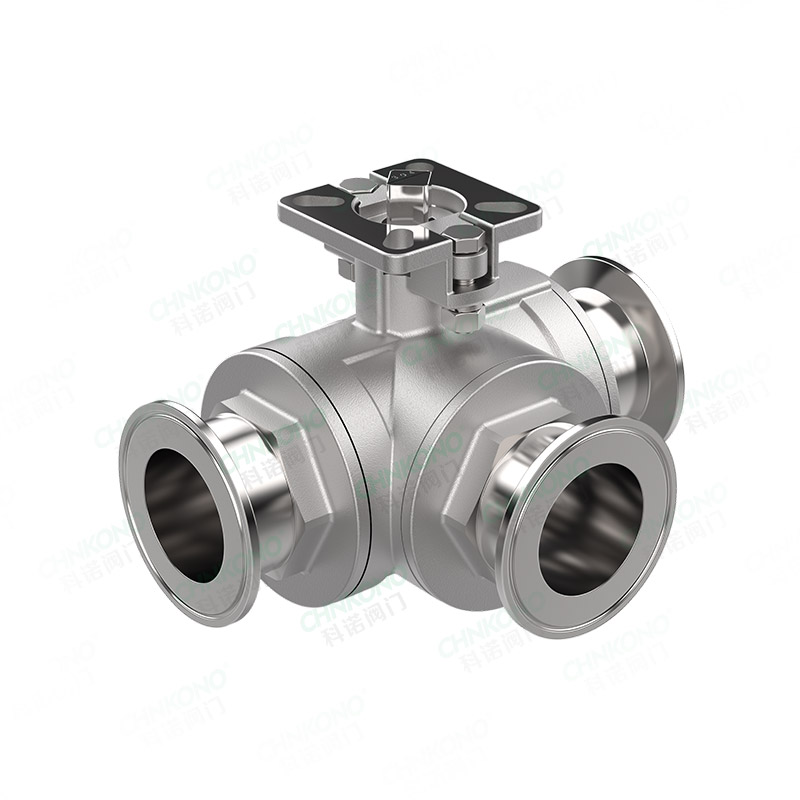 High platform three-way quick-loading ball valve