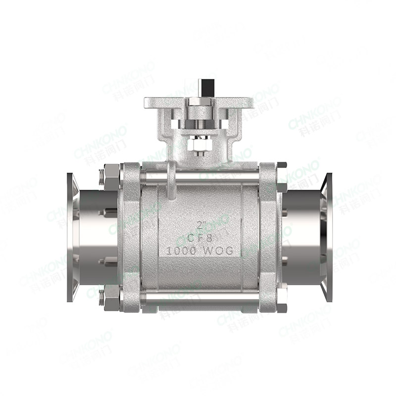 High platform three piece quick installation ball valve