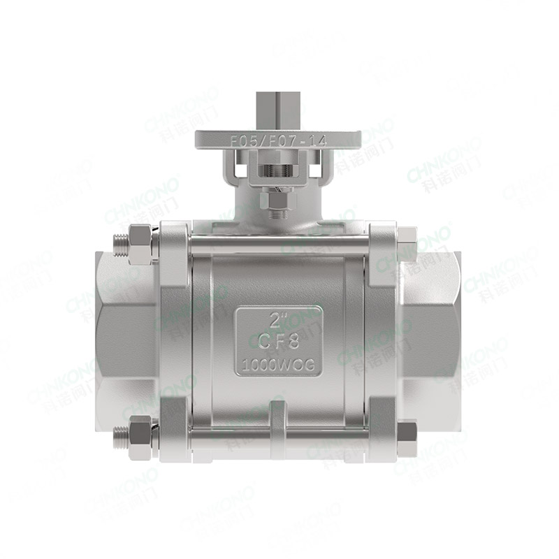 1000 type high platform three piece internal thread ball valve (PN63)